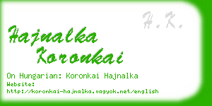 hajnalka koronkai business card